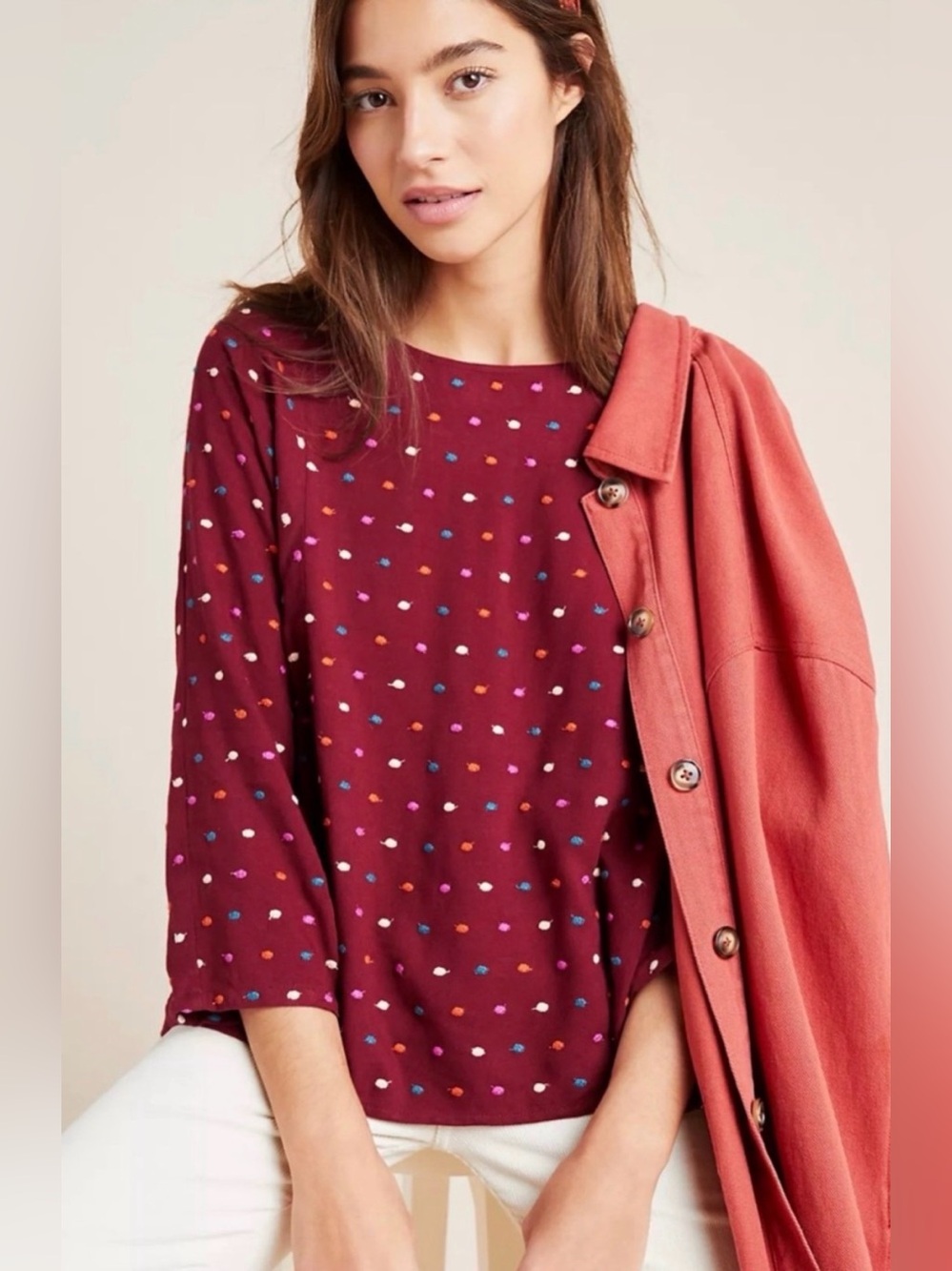 Maeve by Anthropologie Polka Dot Shirt
